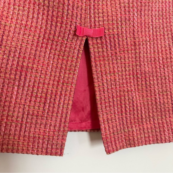 Y2K Context Pink Bow Tweed Skirt Suit - Picture 4 of 9